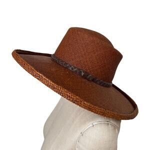 Pantropic Woven Brown Summer Hat Size Large